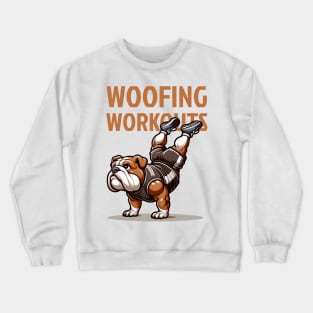 Woofing Workouts: Bulldog Tackles HSPU Crewneck Sweatshirt